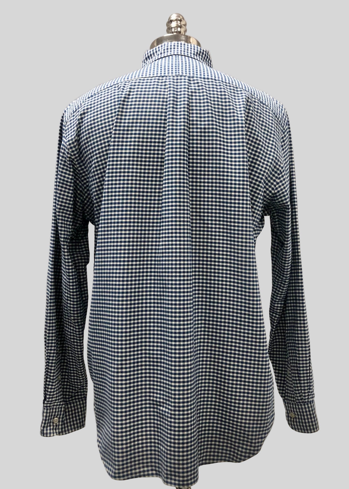 Camisa de botones Polo Ralph Lauren 🏇🏼 con patron de cuadros gingham azul navy y blanco Talla L Entalle Clásico
