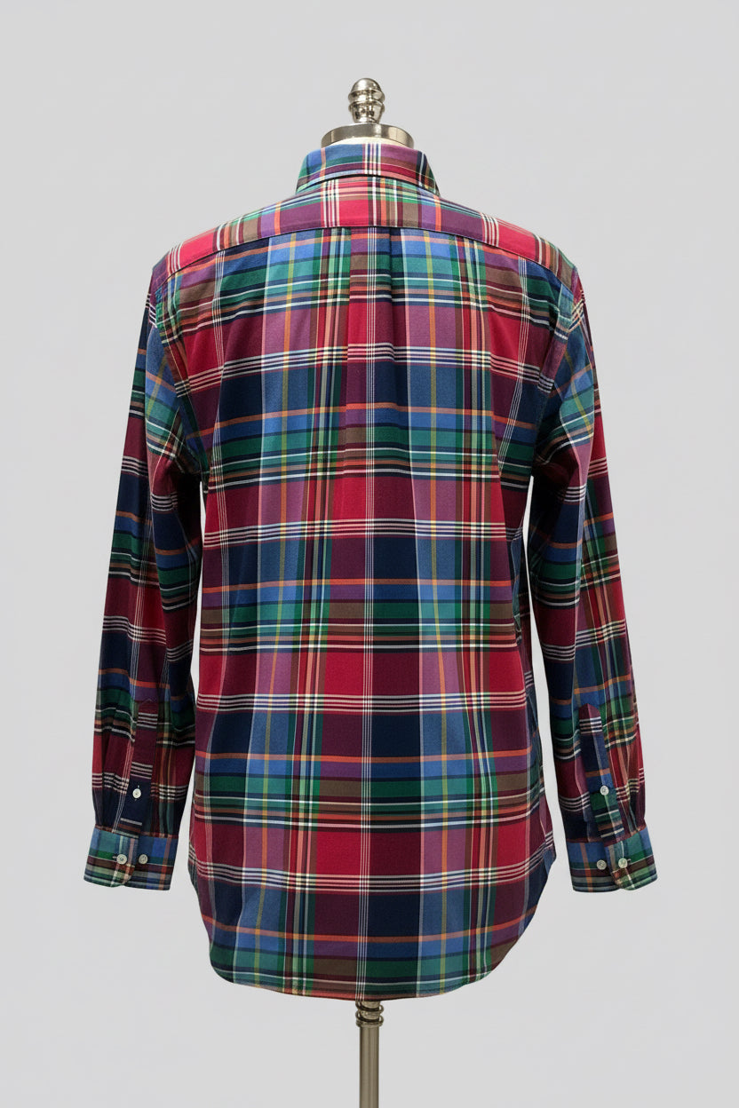 Camisa de botones Polo Ralph Lauren 🏇🏼 Oxford de cuadros tartán en color azul, verde y rojo Talla XXL Entalle Regular