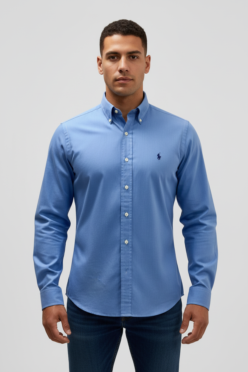 Camisa de botones Polo Ralph Lauren 🏇🏼 en color Celeste Talla M Entalle Regular