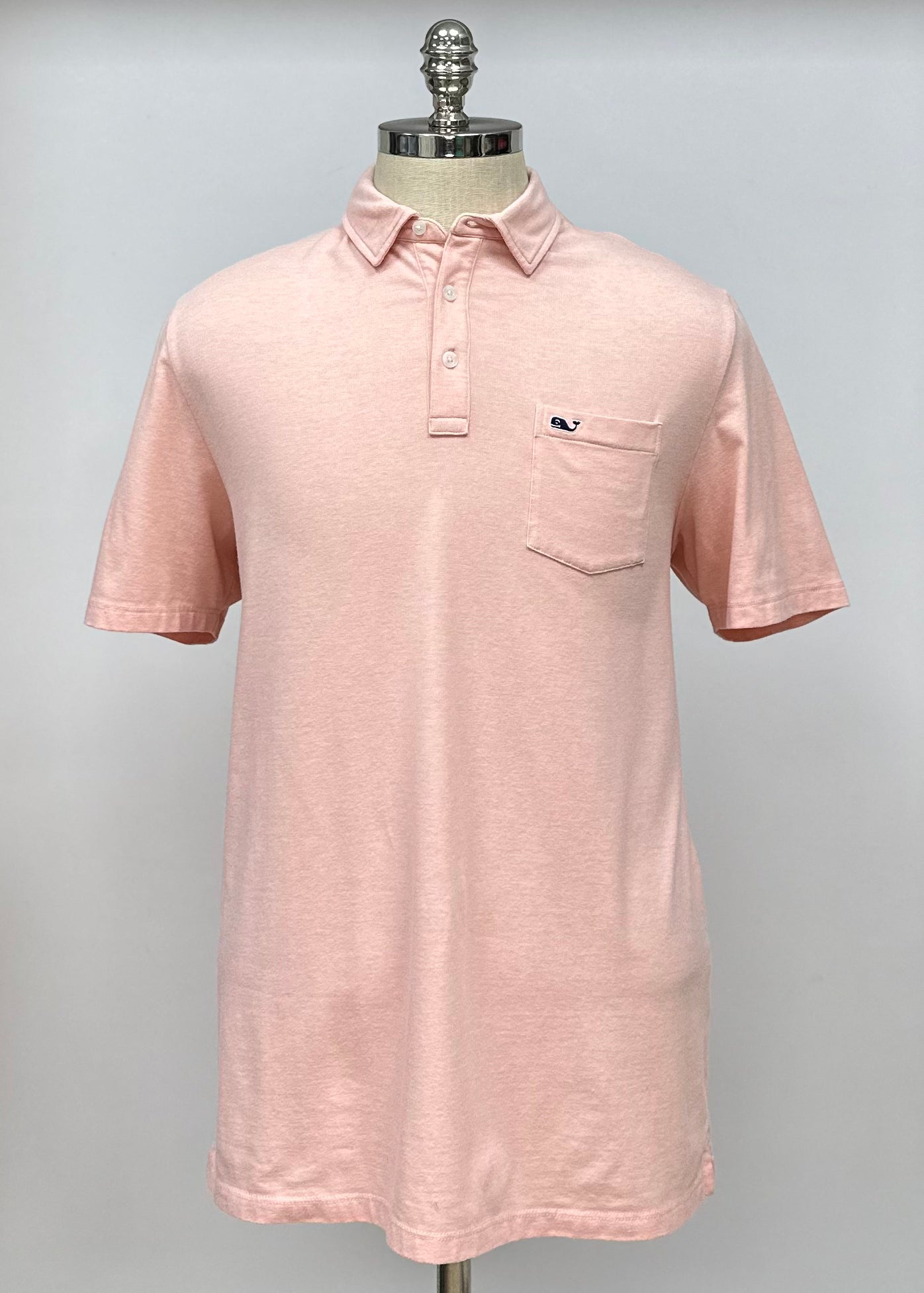 Camiseta Polo Vineyard Vines 🐳 con diseño de finas rayas en color salmón Talla L Entalle Regular