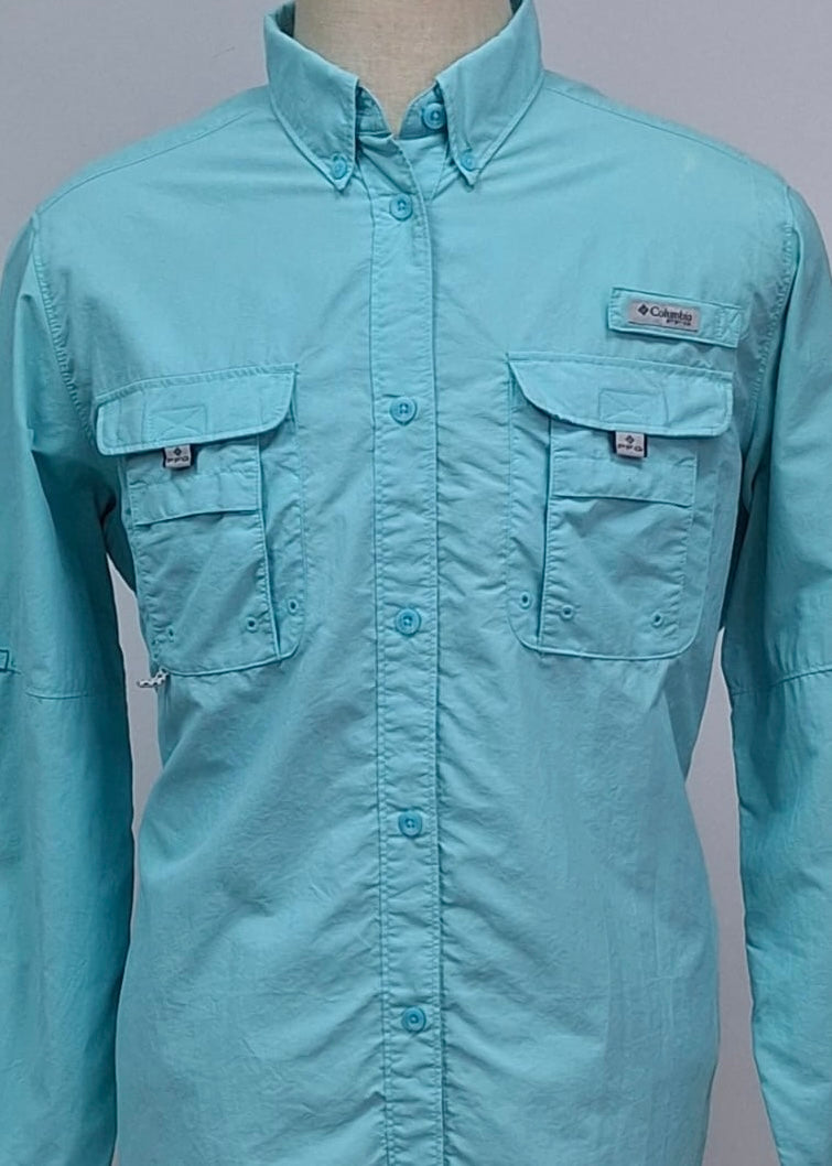 Camisa Columbia 🔹color turquesa claro con Omni Shade Manga larga Talla XL (ver descripción)