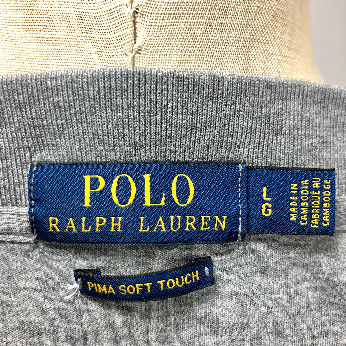 Camiseta Polo Ralph Lauren 🏇🏼Tela Pima color gris Talla L Entalle Regular