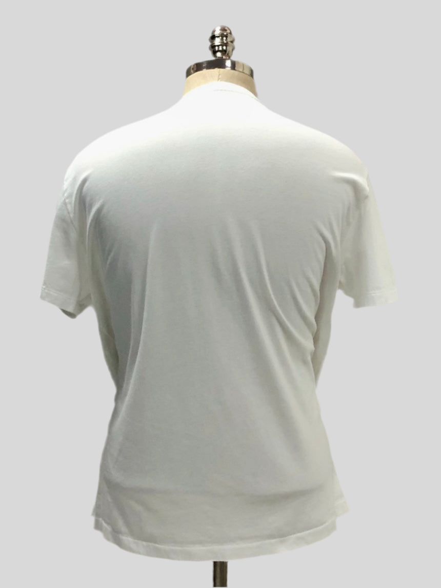 Camiseta cuello V Polo Ralph Lauren 🏇🏼 color blanco con logo en azul navy Talla Medium Entalle Clásico