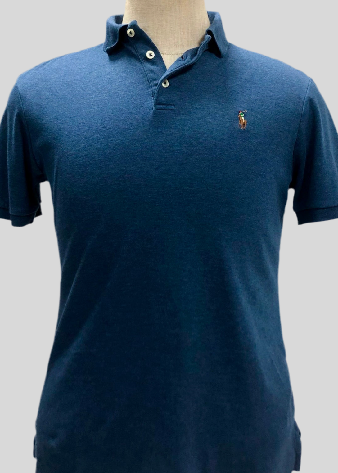 Camiseta Polo Ralph Lauren 🏇🏼 Pima color azul grisáceo Talla S Entalle Clásico