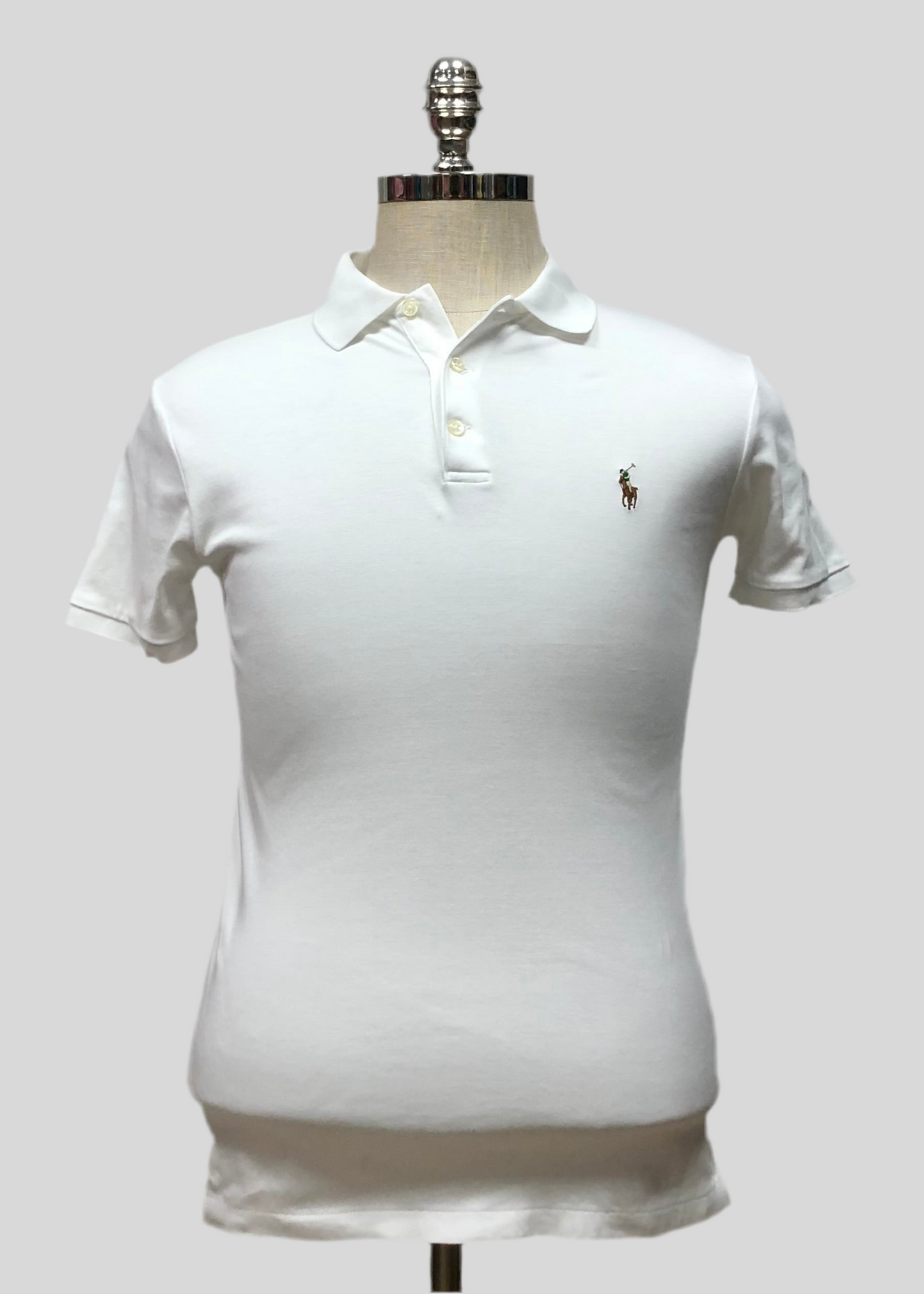 Camiseta Polo Ralph Lauren 🏇🏼 color blanco Talla S Entalle Custom Slim Fit (ver descripción)