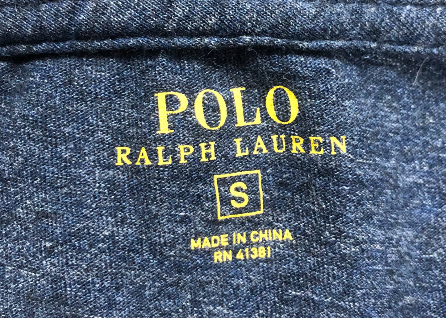 Camiseta cuello redondo Polo Ralph Lauren 🏇🏼 color azul grisáceo manga larga Talla S Entalle Regular