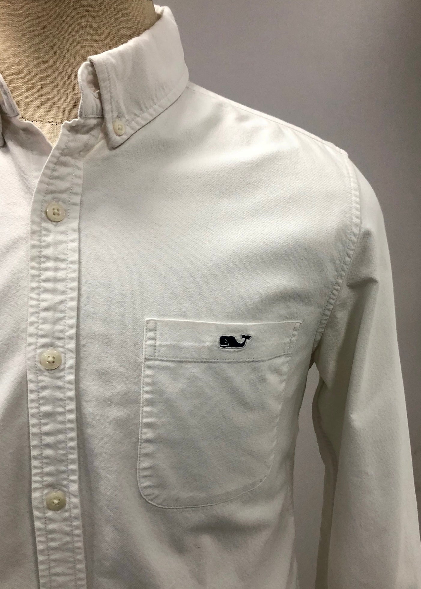 Camisa de botones Vineyard Vines 🐳 Oxford Color blanco Talla XL Entalle Slim Fit