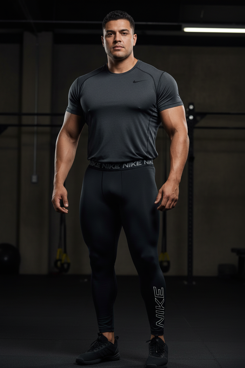 Malla de entrenamiento licra Nike ✔️ Pro Dri-FIT para hombre en Color negro y logo en blanco Talla L