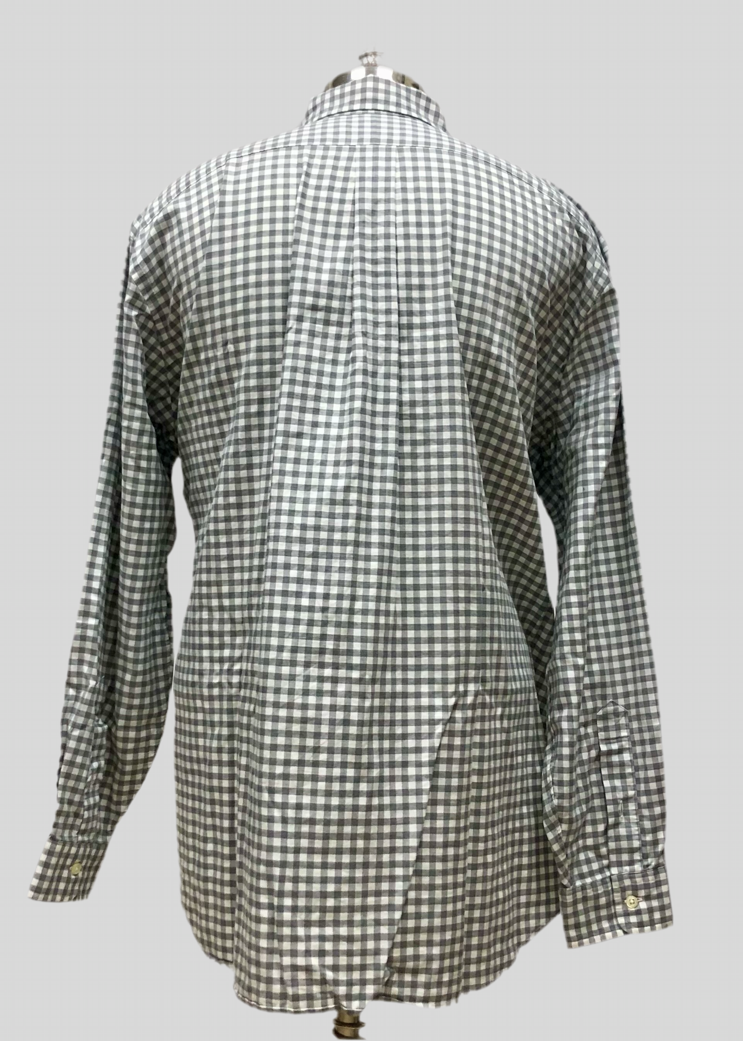 Camisa Polo Ralph Lauren 🏇🏼 con patron de cuadros gingham gris y blanco Talla XXL Entalle Regular