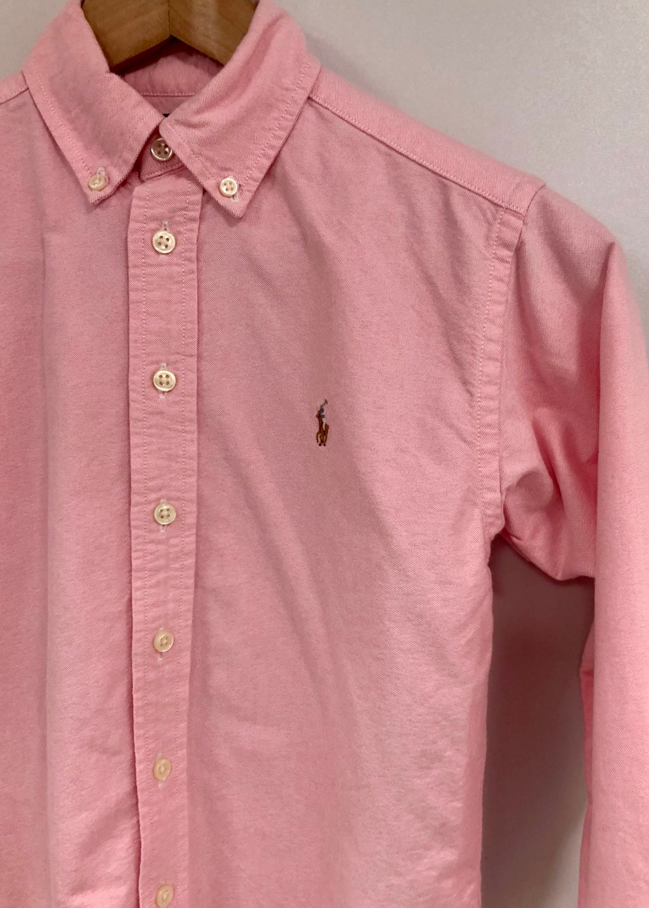 Camisa de mujer Polo Ralph Lauren 🏇🏼 Oxford en color rosado Talla M Entalle Regular