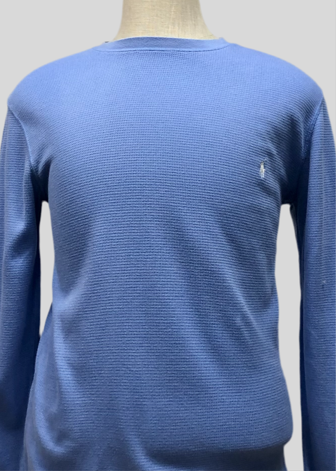Camiseta cuello redondo Polo Ralph Lauren 🏇🏼 Waffle color celeste manga larga Talla M