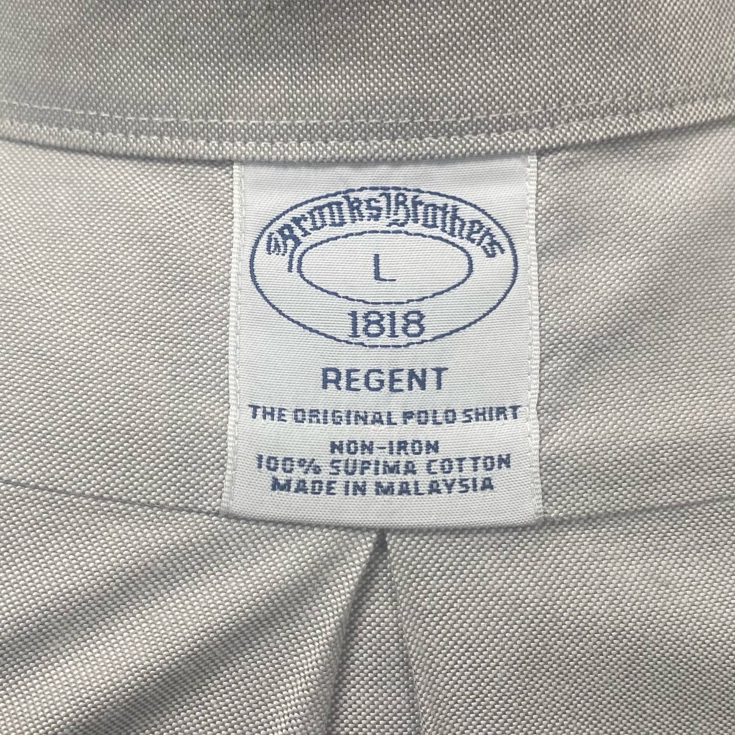 Camisa Brooks Brothers 🐑 color gris claro tornasol Talla L Entalle Regular