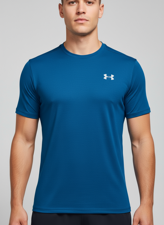 Camiseta de entrenamiento cuello redondo Under Armour 🏋🏽 color azul oscuro manga corta Talla M