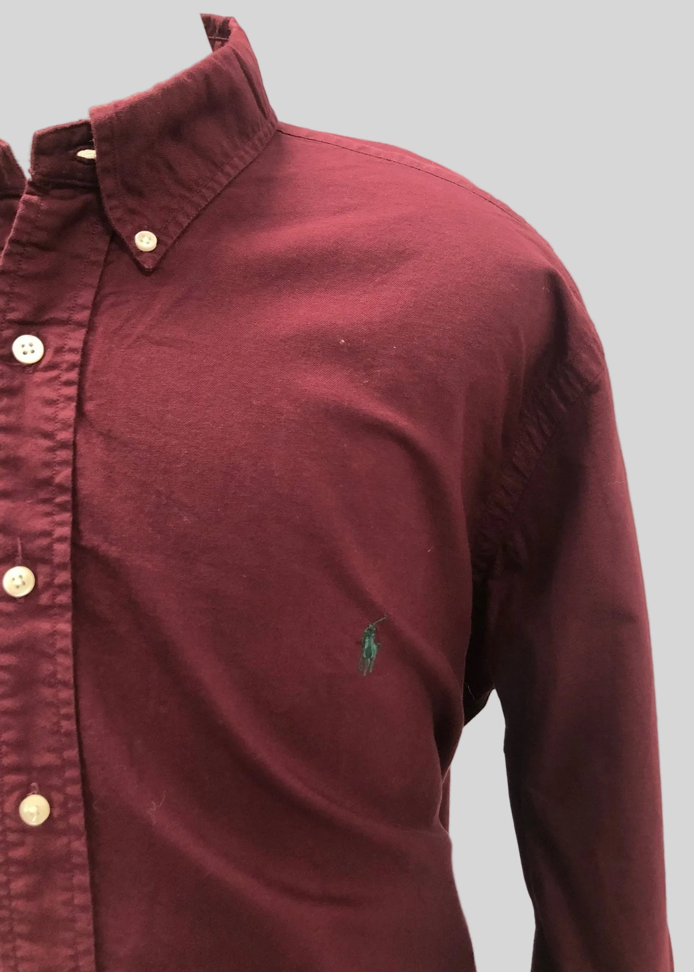 Camisa de botones Polo Ralph Lauren 🏇🏼 Oxford en color rojo oscuro Talla XXL Entalle Regular