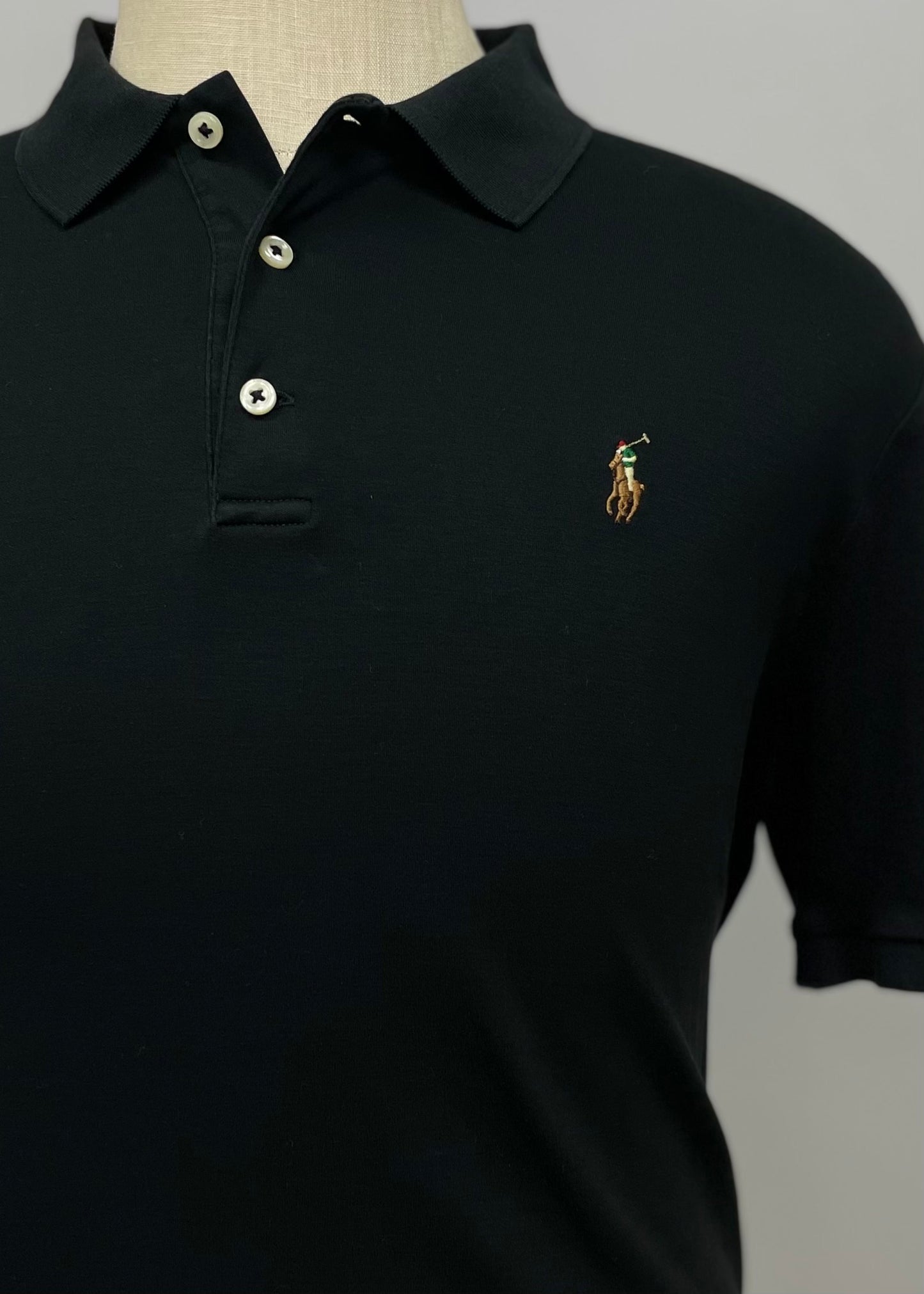 Camiseta Polo Ralph Lauren 🏇🏼color negro Talla L Entalle Clásico