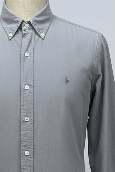 Camisa de botones Polo Ralph Lauren 🏇🏼 Oxford en color gris Talla L Entalle regular
