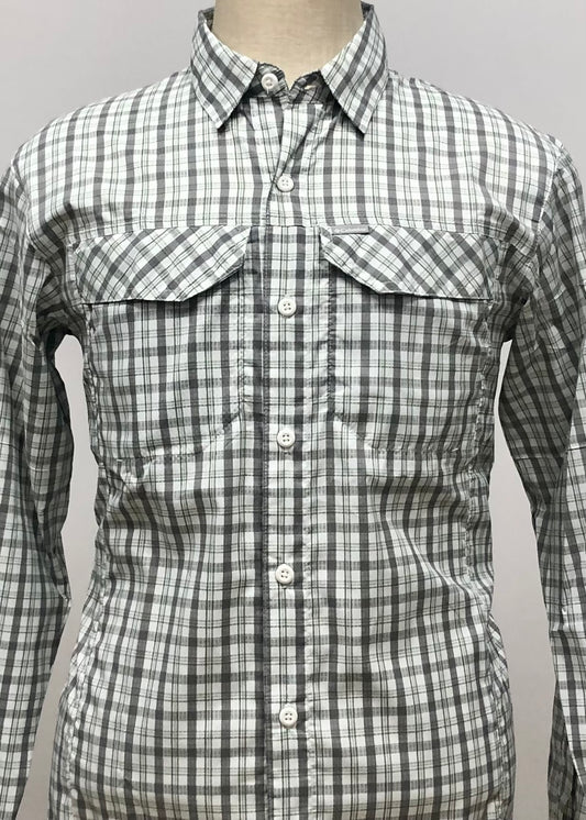 Camisa Columbia 🔹color blanco de cuadros en color gris con Omni Shade Talla S