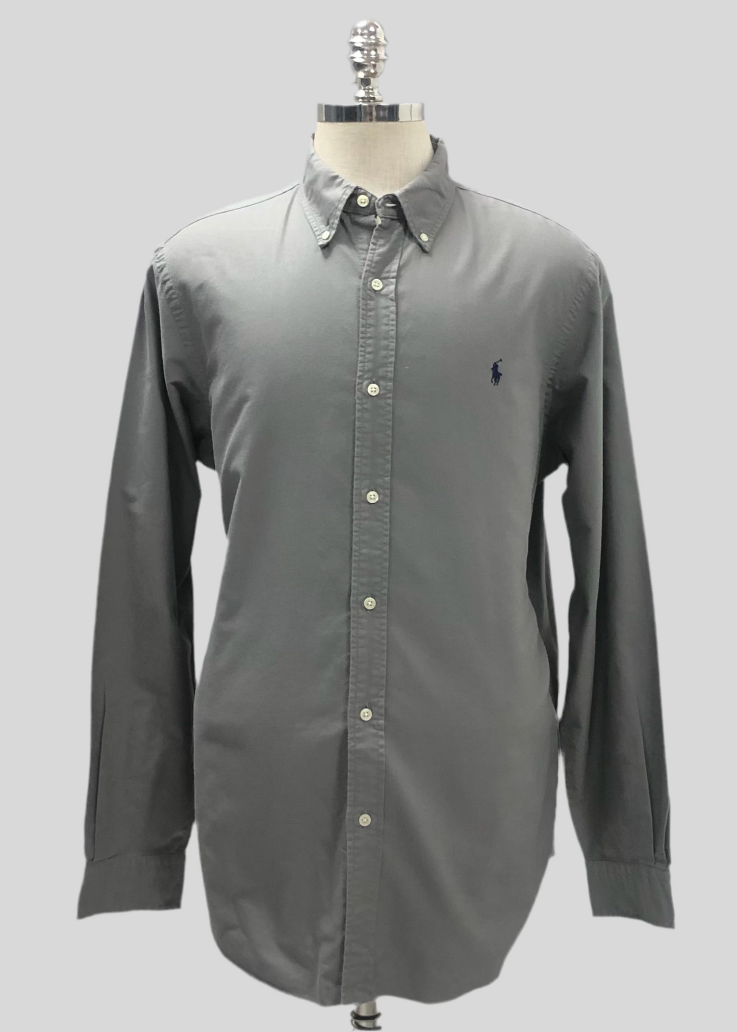 Camisa de botones Polo Ralph Lauren 🏇🏼 Oxford en color gris Talla XL Entalle Clásico