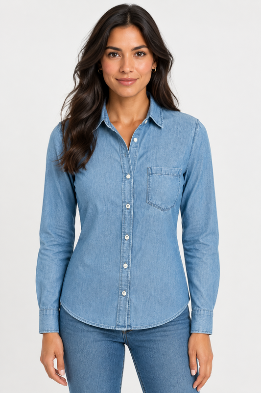 Camisa de mujer J.Crew 🇺🇸 de jeans en color azul Talla M Entalle Regular