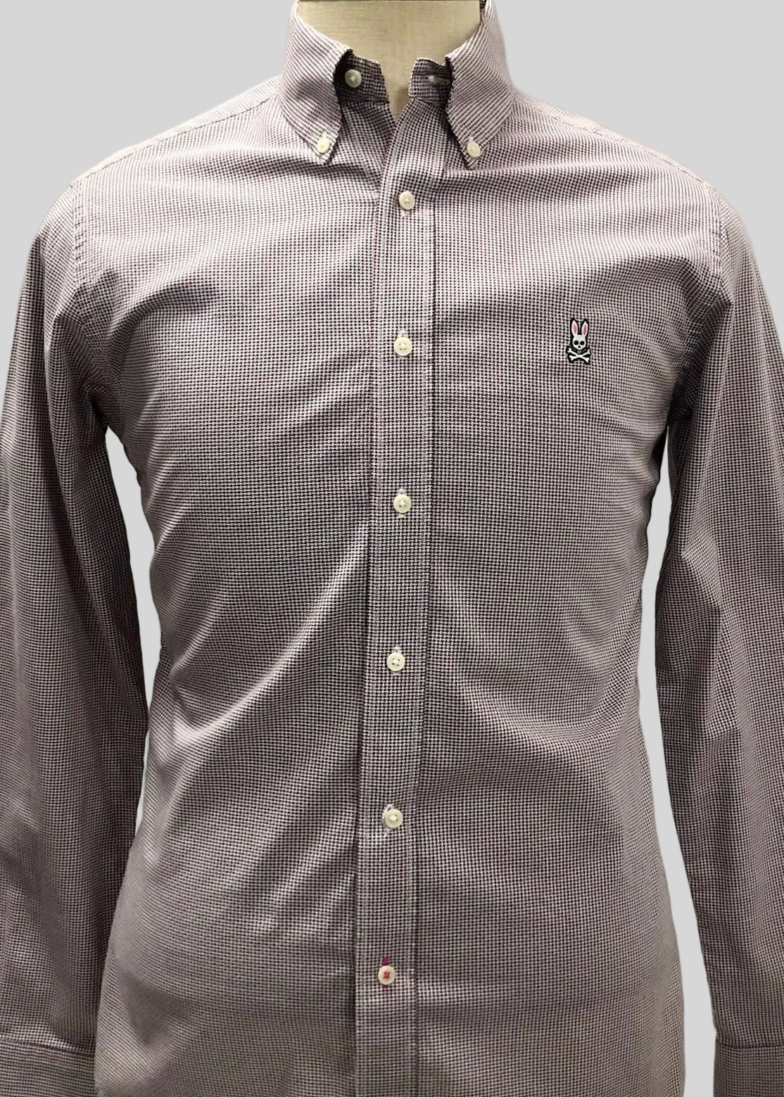 Camisa de botones Psycho Bunny 🐰 de cuadro en rojo, azul y blanco Talla S Entalle Regular