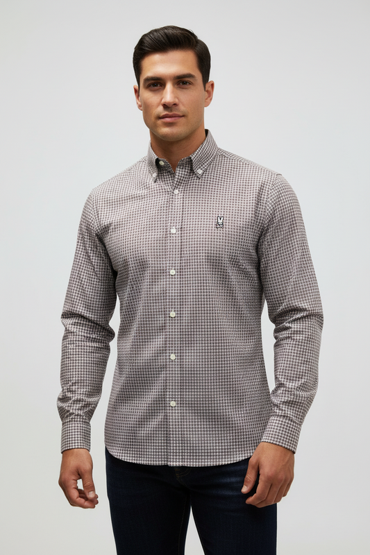 Camisa de botones Psycho Bunny 🐰 de cuadro en rojo, azul y blanco Talla S Entalle Regular