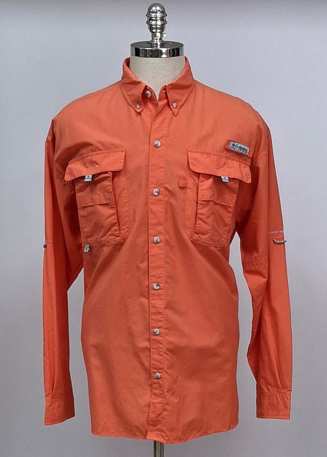 Camisa Columbia 🔹color naranja con Omni Shade Manga larga Talla L