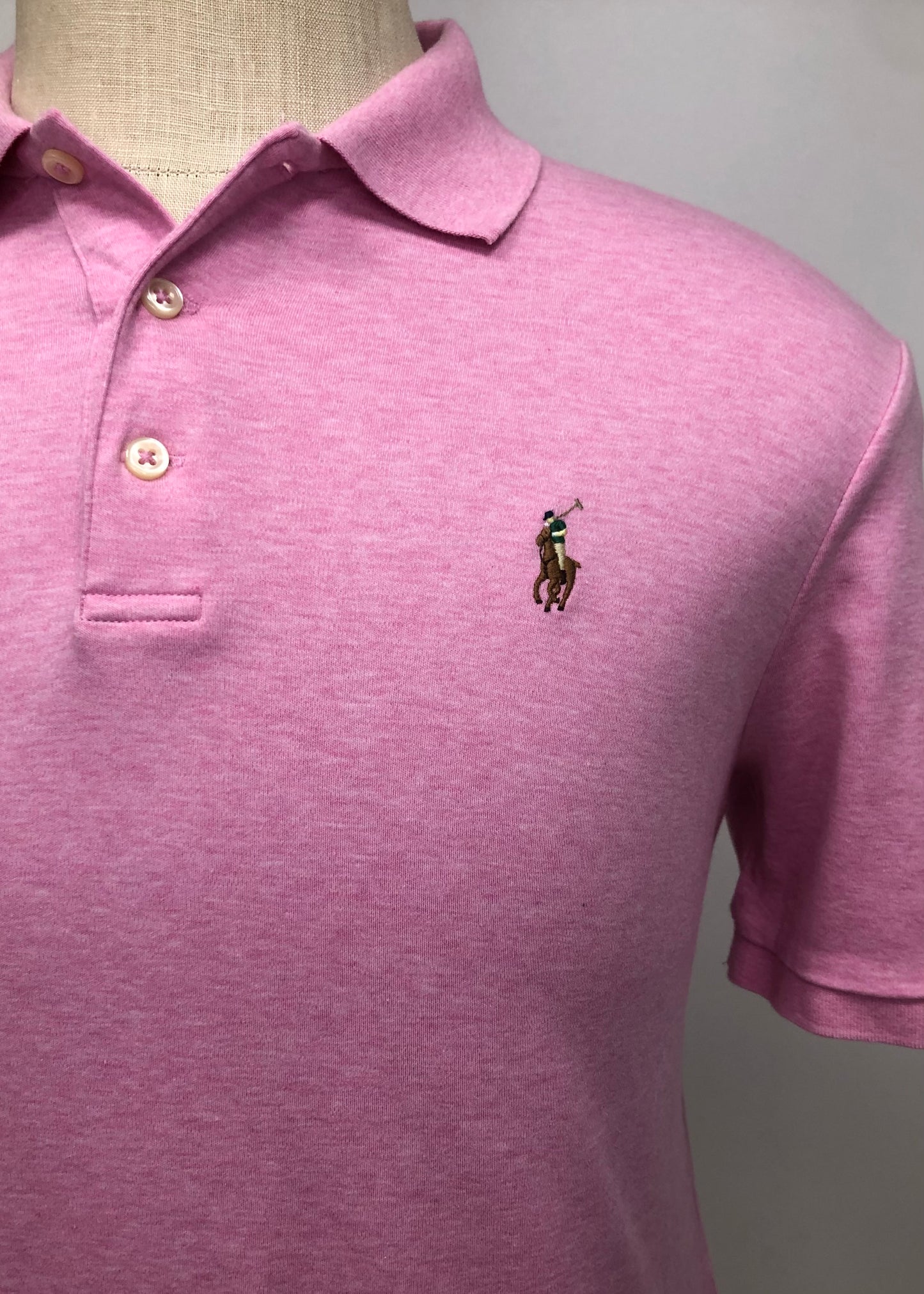 Camiseta Polo Ralph Lauren 🏇🏼 Pima color rosado Talla M Entalle Clásico