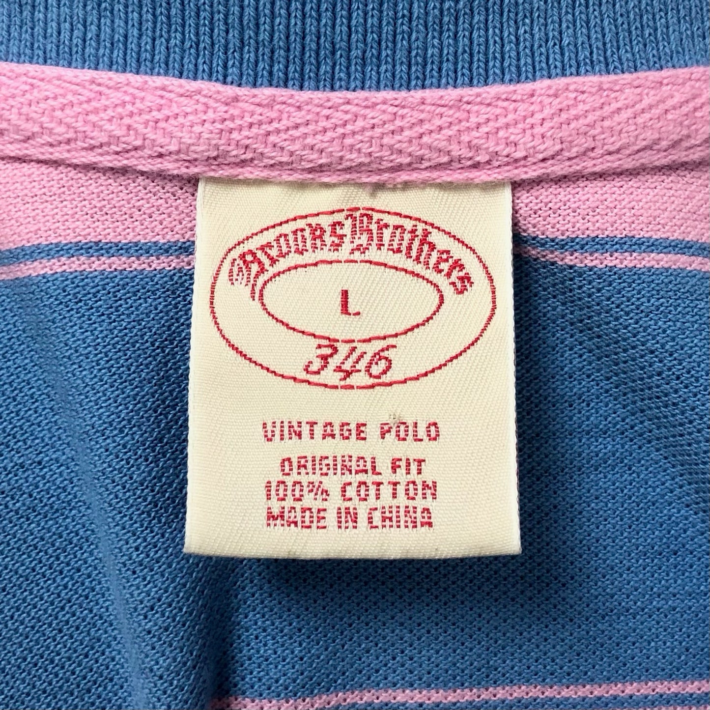 Camiseta Polo Brooks Brothers 🐑 con patrón de rayas en color rosado y celeste Talla L Entalle Regular