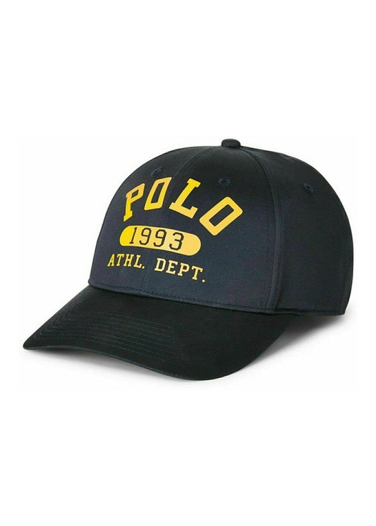 Gorra Ralph Lauren 🏇🏼 color azul navy y diseño de logo Polo 1993 en amarillo