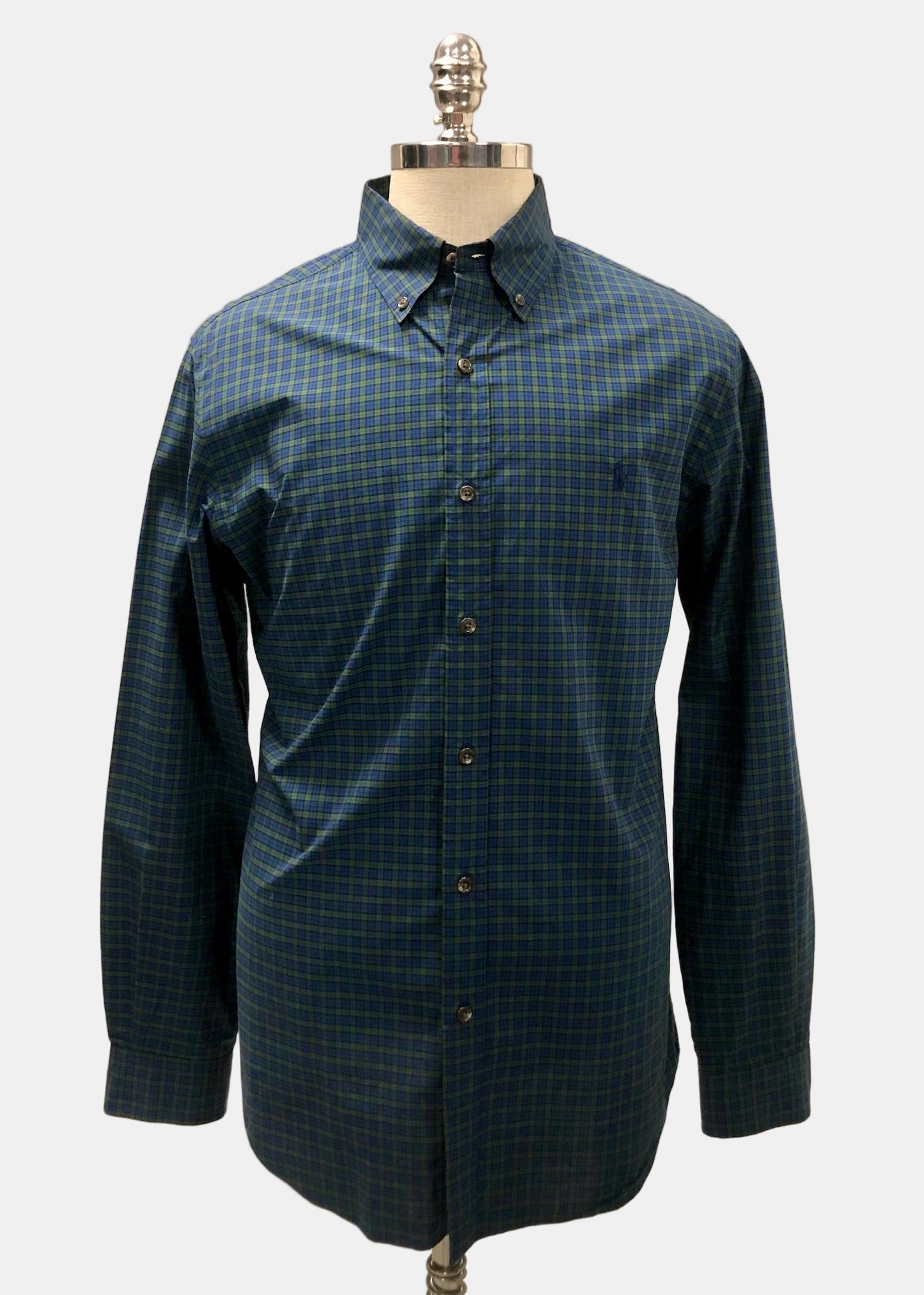 Camisa Polo Ralph Lauren 🏇🏼 de cuadros verde oscuro y azul navy Talla L Entalle Slim Fit