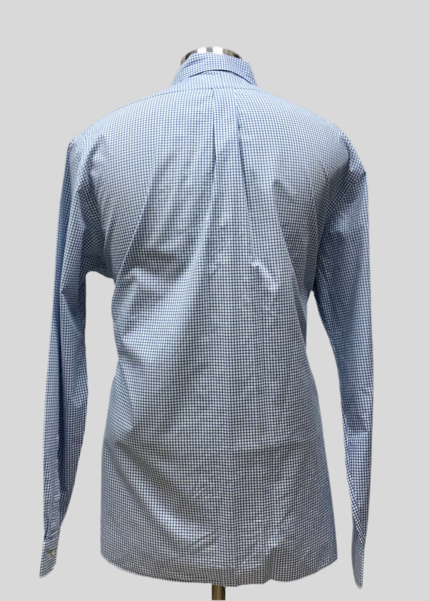 Camisa Polo Ralph Lauren 🏇🏼 color blanco con patron de cuadros en celeste Talla XL Entalle Regular