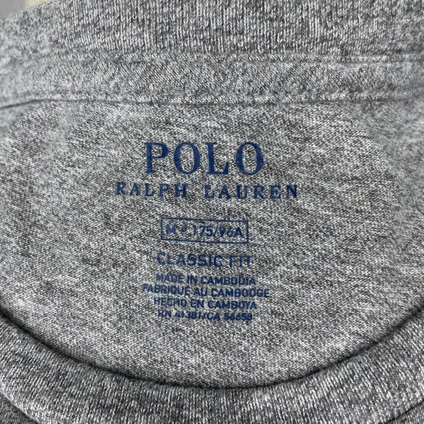 Camiseta cuello redondo Polo Ralph Lauren 🏇🏼 color gris claro manga larga Talla M Entalle Clásico