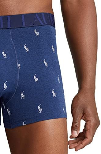 Paquete de 3 Boxer Briefs Polo Ralph Lauren 🏇🏼 Classic Fit Tela algodón stretch color azul, celeste y con diseño de logo Talla S