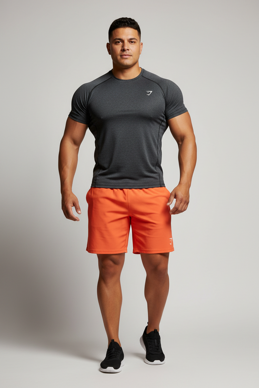 Short Deportivo Gymshark 🏋🏼‍♂️ Tela performance color naranja talla XXL