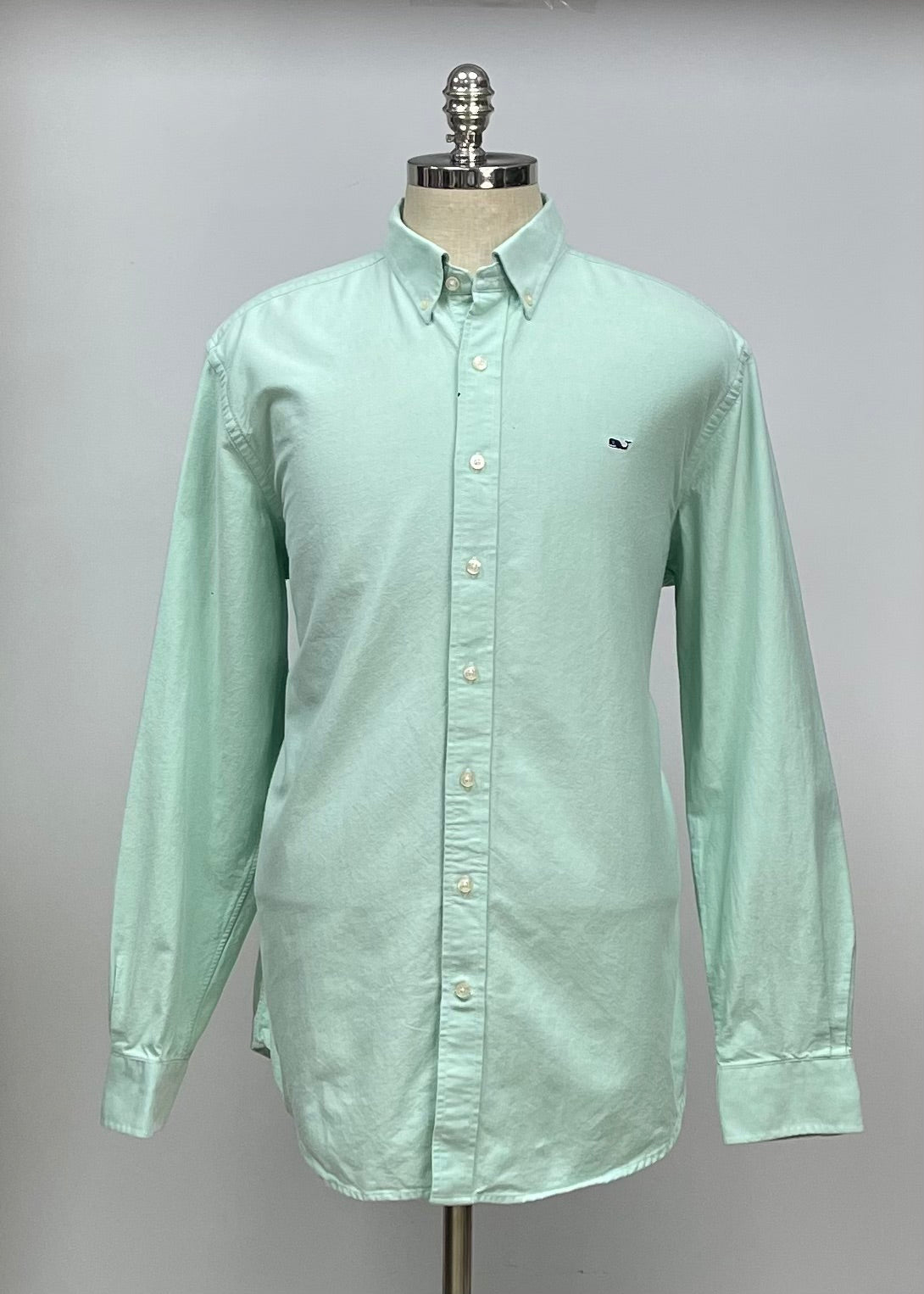 Camisa de botones Vineyard Vines 🐳 Oxford Color Verde claro Talla XL Entalle Slim Fit