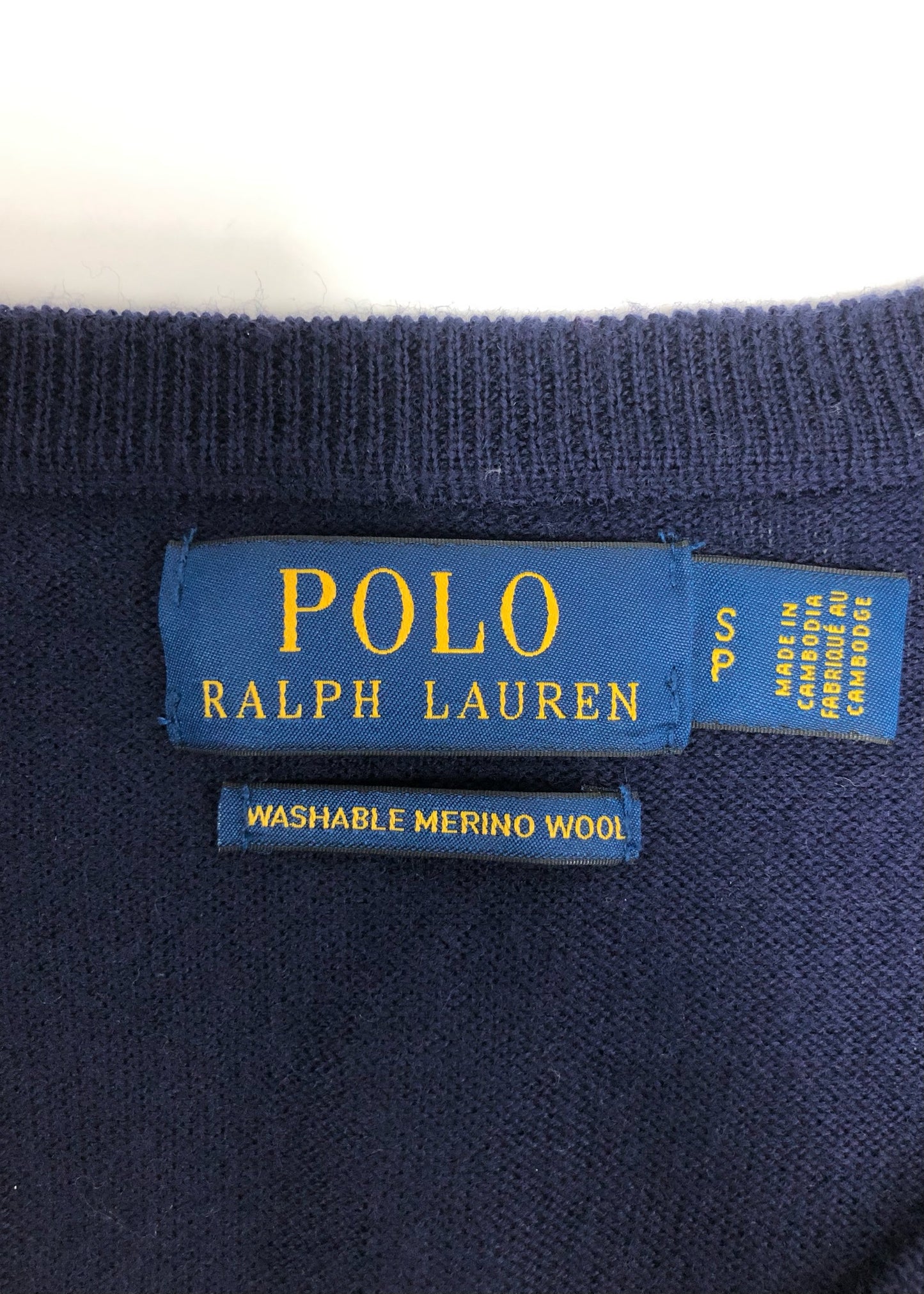Sueter Jersey con cuello V Polo Ralph Lauren 🏇🏼 color azul navy Talla S