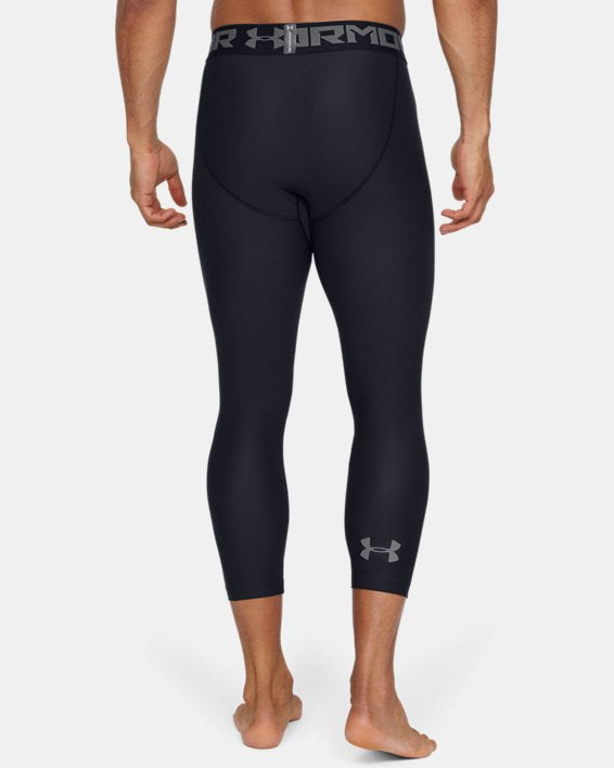 Mallas de entrenamiento Under Armour 🏋🏽 Pro Dri-FIT 3/4 para hombre en Color Negro y cintura gris Talla M