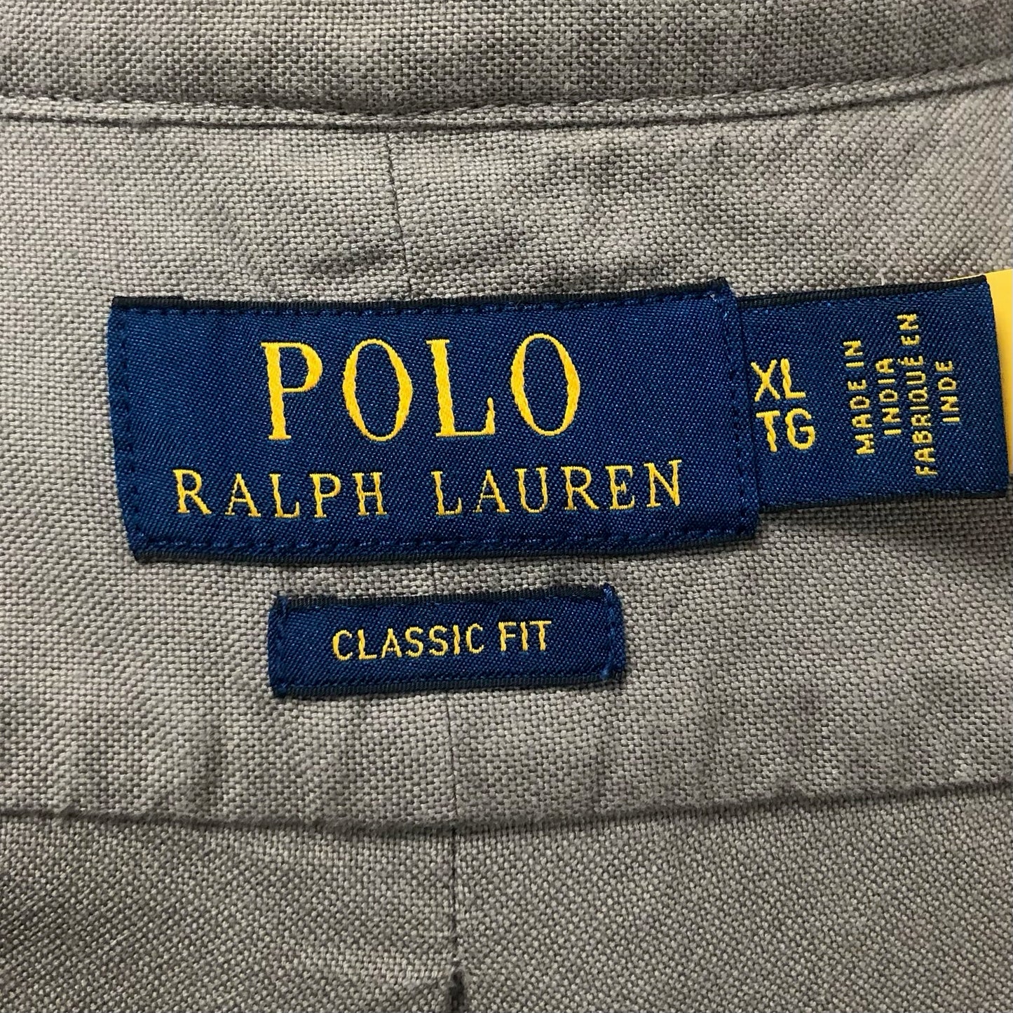 Camisa de botones Polo Ralph Lauren 🏇🏼 Oxford en color gris Talla XL Entalle Clásico