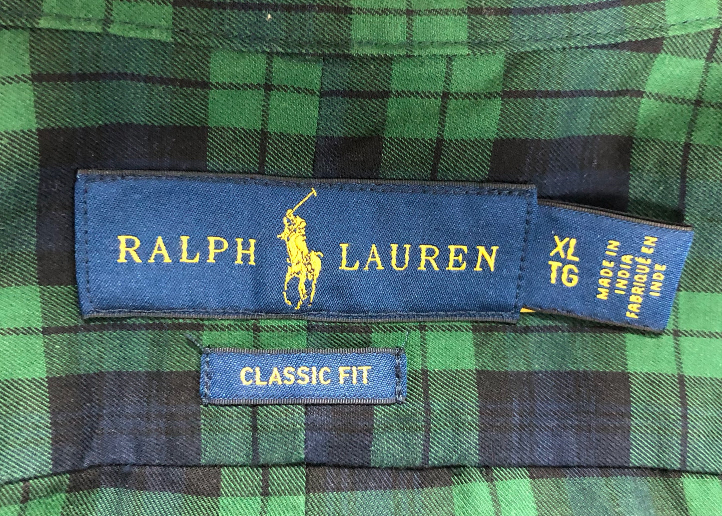 Camisa Polo Ralph Lauren 🏇🏼 de cuadros verde oscuro y azul navy Talla XL Entalle Clásico
