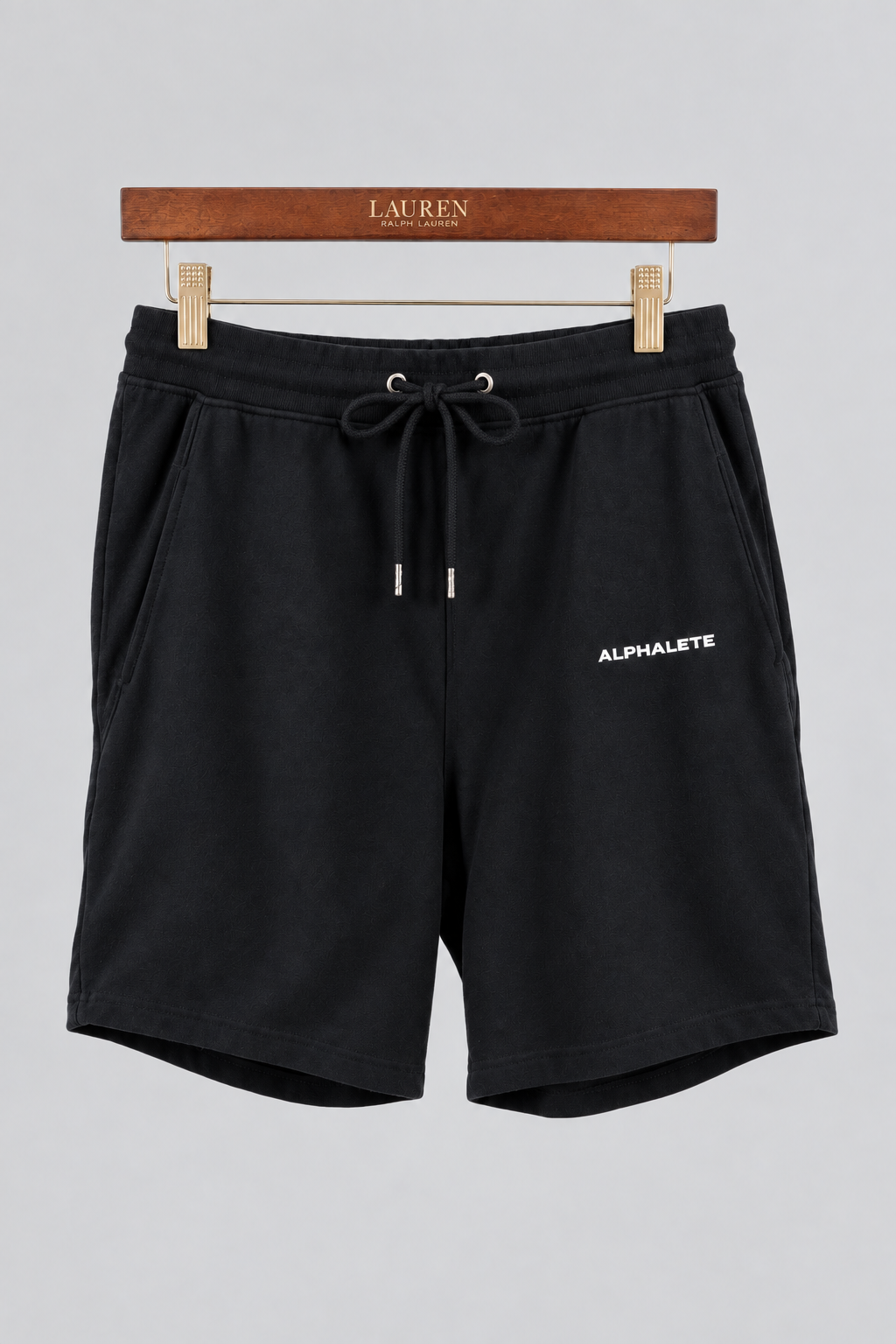 Short Lounge Alphalete 🏃🏻‍♂️ color negro y logo en blanco Talla L (ver descripción)