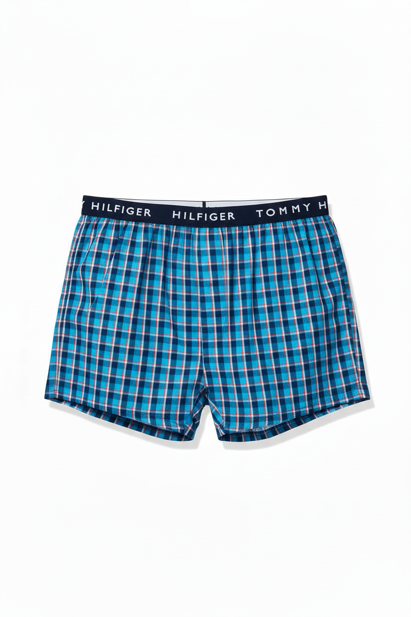 Paquete de 4 Boxer Briefs Tommy Hilfiger 🇺🇸 Clásicos de Tela algodón con patrón de cuadros Talla XL