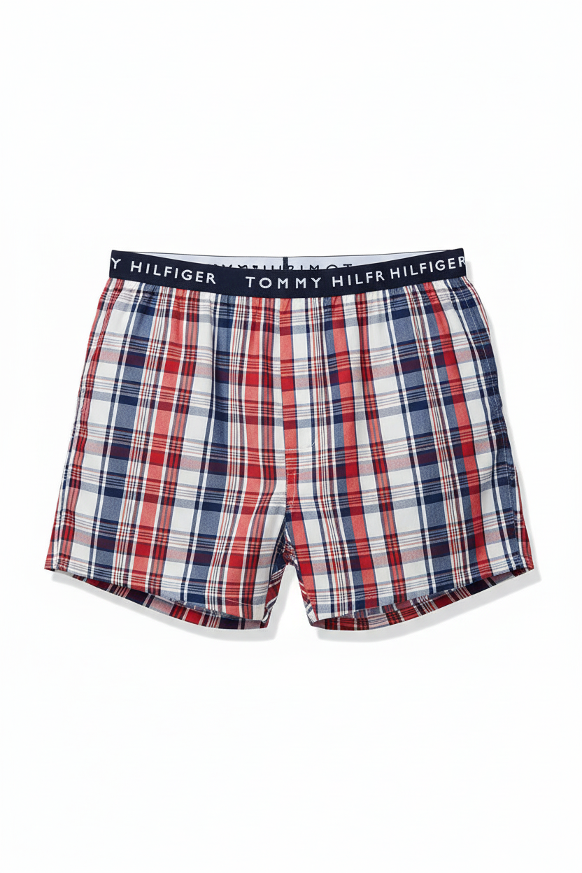 Paquete de 4 Boxer Briefs Tommy Hilfiger 🇺🇸 Clásicos de Tela algodón con patrón de cuadros Talla XL