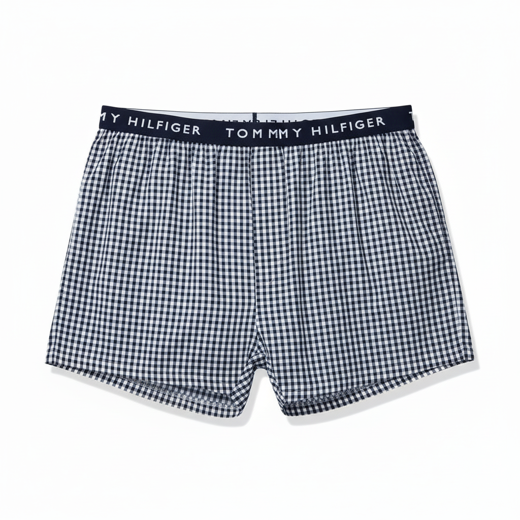 Paquete de 4 Boxer Briefs Tommy Hilfiger 🇺🇸 Clásicos de Tela algodón con patrón de cuadros Talla XL