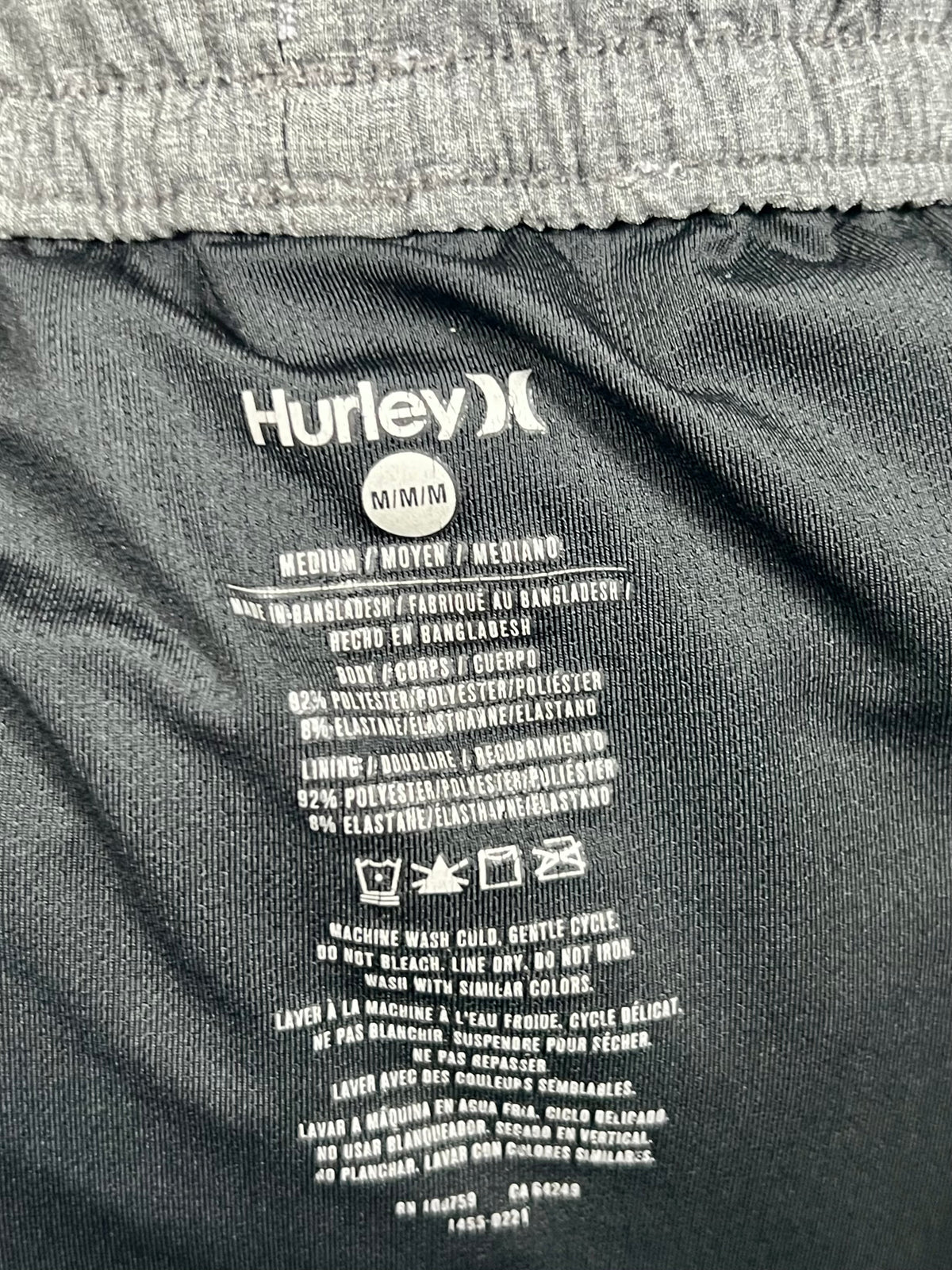 Short de baño Hurley 🏄🏽‍♂️ gris degradado y logo en color negro talla M (ver descripción)