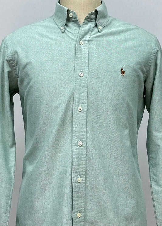 Camisa de botones Polo Ralph Lauren 🏇🏼 Oxford en color verde menta Talla L Entalle Clásico