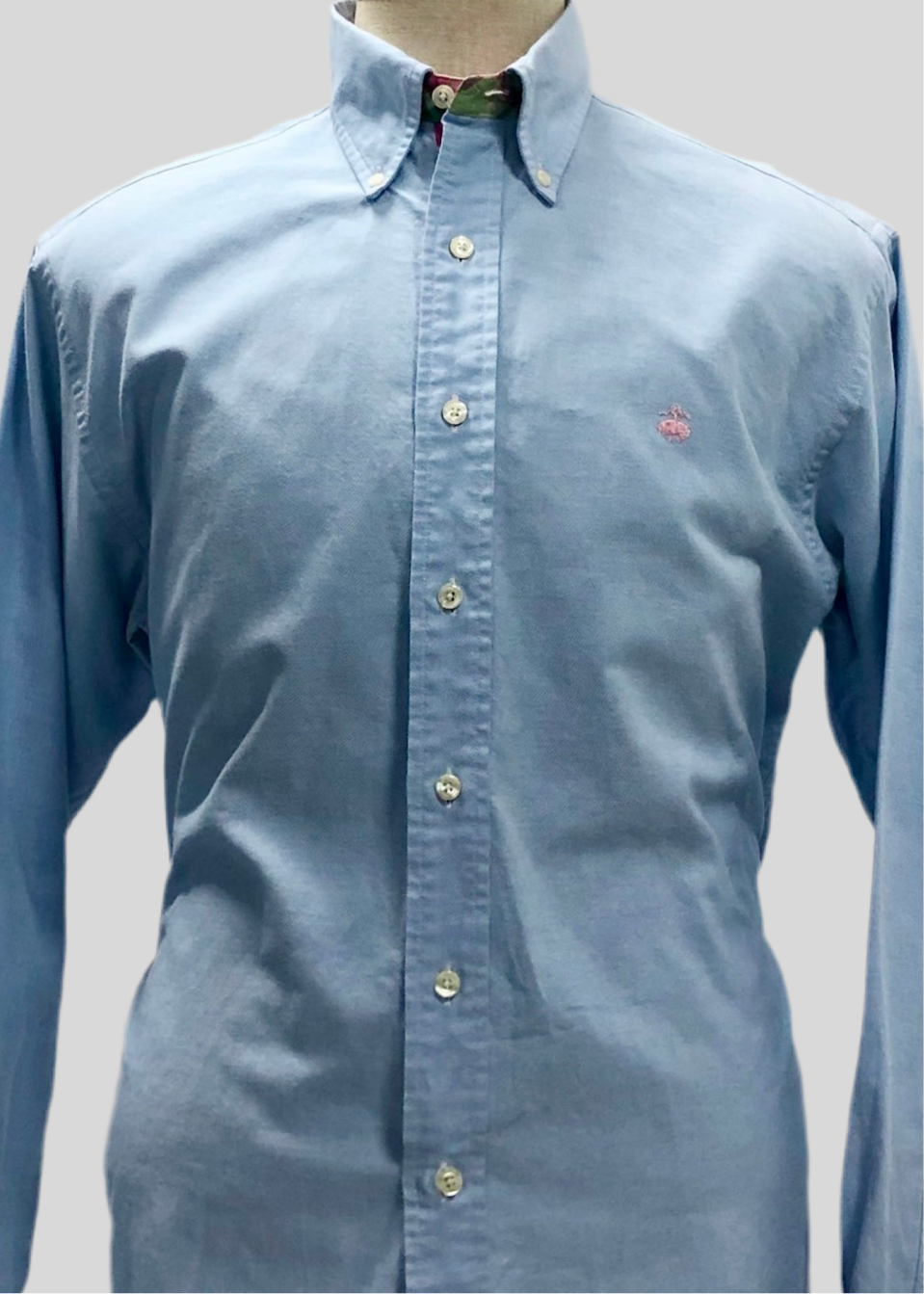Camisa de botones Brooks Brothers 🐑 color celeste tornasol Talla M Entalle Regular