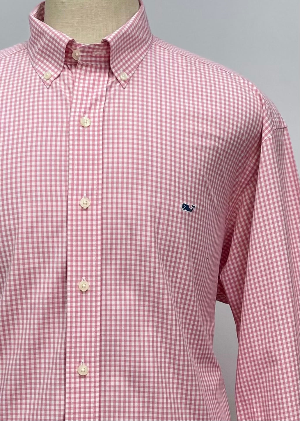 Camisa de cuadros Vineyard Vines 🐳 de cuadros gingham en color rosado y blanco Talla XXL Entalle Regular