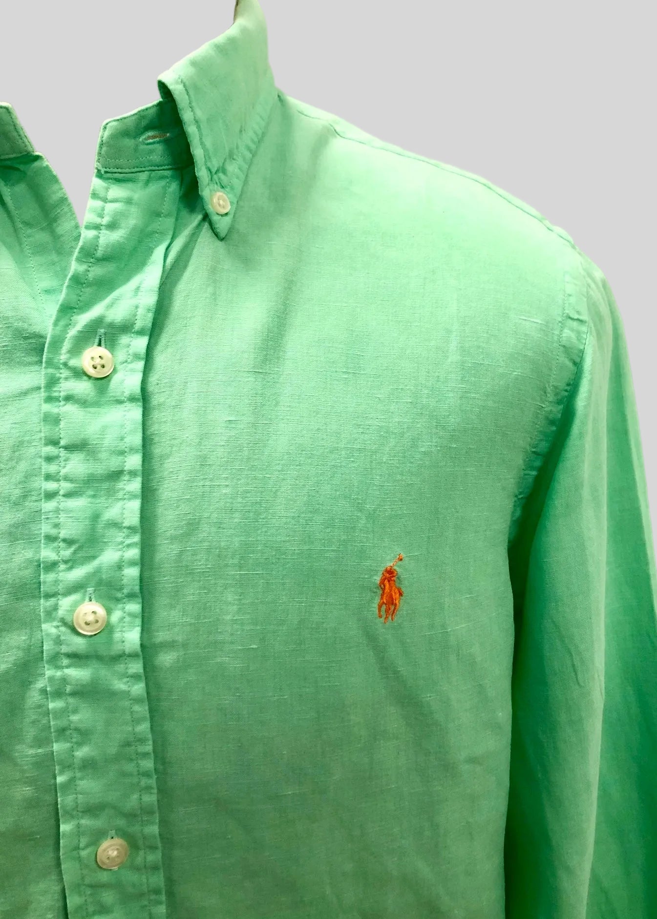 Camisa de botones Polo Ralph Lauren 🏇🏼 de Lino en color verde Talla M Entalle Regular