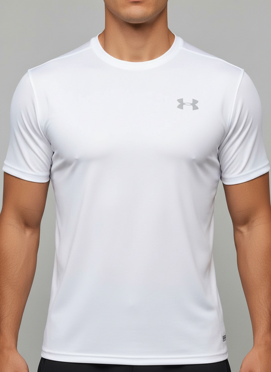 Camiseta de entrenamiento cuello redondo Under Armour 🏋🏽 color blanco manga corta Talla M