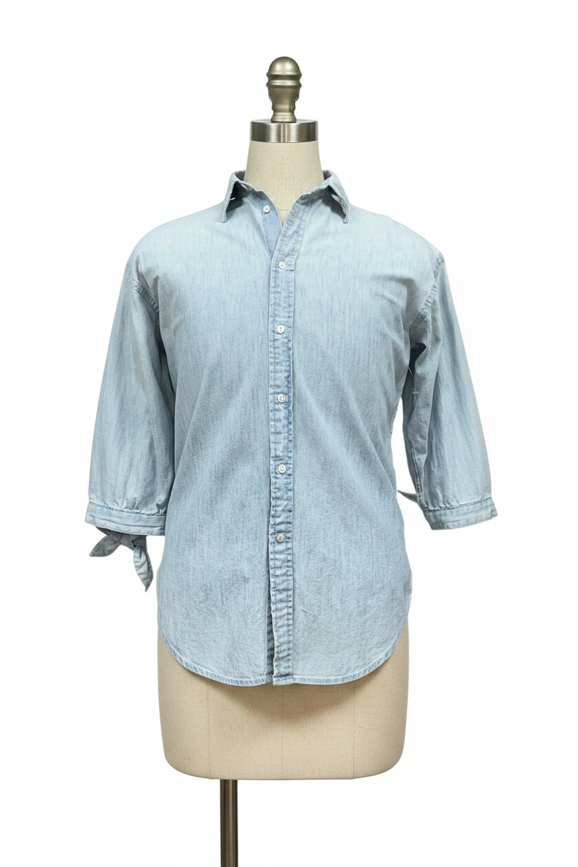 Camisa de mujer Polo Ralph Lauren 🏇🏼 De jeans en color celeste Talla S Entalle Regular